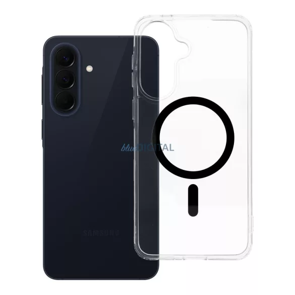 Drop Glue színes gyűrűs Mag-tok, MagSafe-kompatibilis, SAMSUNG A57, fekete