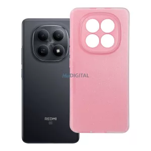 Átlátszó tok, 2 mm vastag, villogó, XIAOMI Redmi Note 15 5G, rózsaszín
