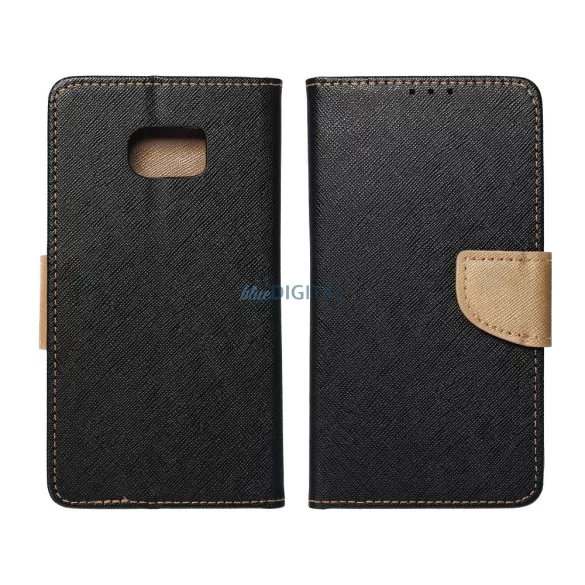 FANCY flip tok Samsung A57 - fekete / arany