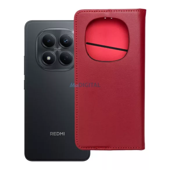 SMART PRO flipes bőrtok a XIAOMI Redmi Note 15 5G készülékhez, bordó színben