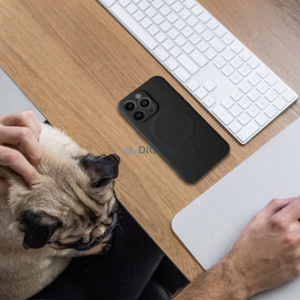 SILICONE MAG COVER MagSafe-kompatibilis tok Samsung Galaxy A17 4G/5G - fekete