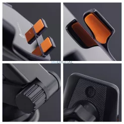   Forcell F-GRIP HS6 autós tartó vezeték nélküli töltővel, üvegre és szellőzőnyílásra rögzíthető, fekete