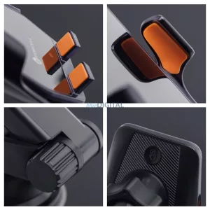 Forcell F-GRIP HS6 autós tartó vezeték nélküli töltővel, üvegre és szellőzőnyílásra rögzíthető, fekete
