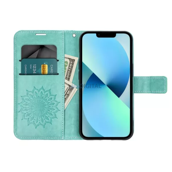 MEZZO könyvtok Xiaomi Redmi 15 5G - türkizkék "mandala"