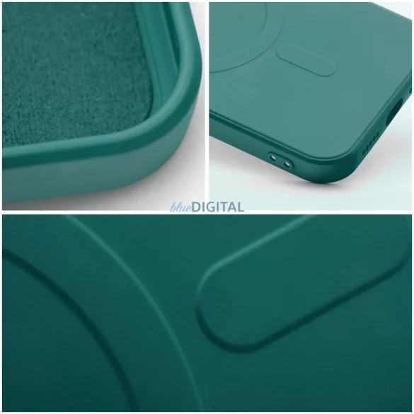 SILICONE MAG COVER tok, MagSafe-kompatibilis, SAMSUNG A27, sötétzöld