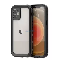 SHELLBOX DOT vízálló tok az iPhone 12, fekete