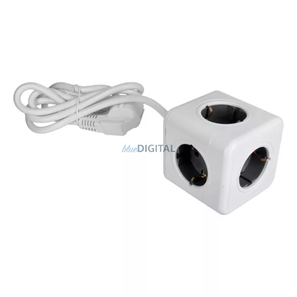 Power strip cube 5 sockets max 3680W és 1,4m power kábel E03 fehér