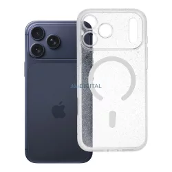   Tok iPhone 18 Pro Max / 17 Pro Max-hoz Átlátszó Mag Hátlap (STR / KAMERAVÉDELEM) MagSafe-kompatibilis átlátszó glitter