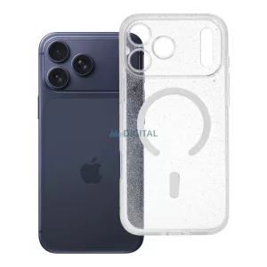 Tok iPhone 18 Pro Max / 17 Pro Max-hoz Átlátszó Mag Hátlap (STR / KAMERAVÉDELEM) MagSafe-kompatibilis átlátszó glitter
