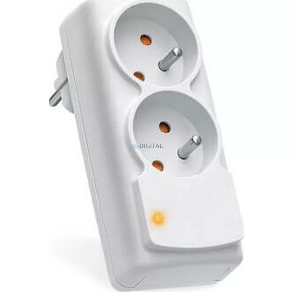 Extension cord 2 sockets ACAR Mini AGD 16A szürke