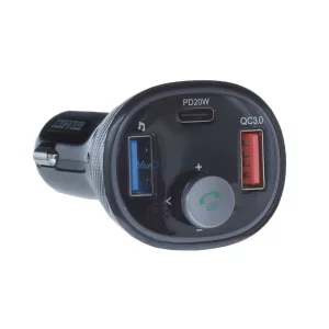 ART FM-73 FM-transzmitter bluetooth 5.0 + USB-A QC3.0 + Type-C (összesen 30W) - fekete