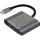 HUB 3 az 1-ben USB-C adapter ART OEM-C17 ezüst