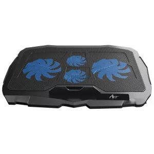 ART P4 laptop hűtőállvány 2x USB-A LED - fekete