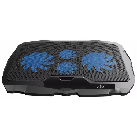 ART P4 laptop hűtőállvány 2x USB-A LED - fekete