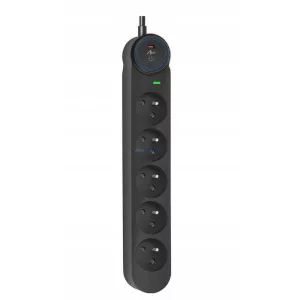 Extension cord 5 sockets Art F2100 1,5 m fekete