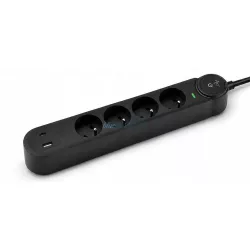   Extension cord 4 sockets + USB A + USB C Art FU915 3 m fekete