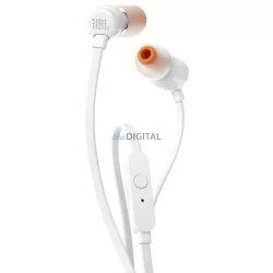   Vezetékes fülhallgató, 3,5 mm-es csatlakozóval, JBL T110, fehér