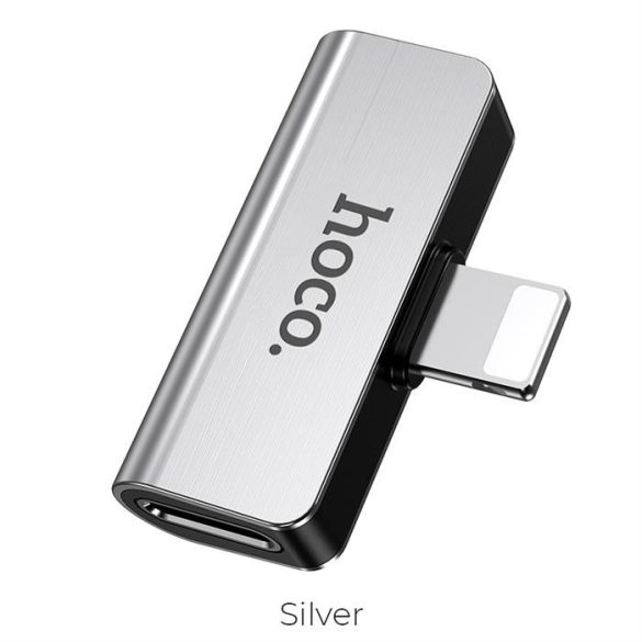 HOCO adapter audio 2in1 Iphone Lightning 8-pólusú - Iphone Lightning 8-pin + Iphone Lightning 8-tűs LS24