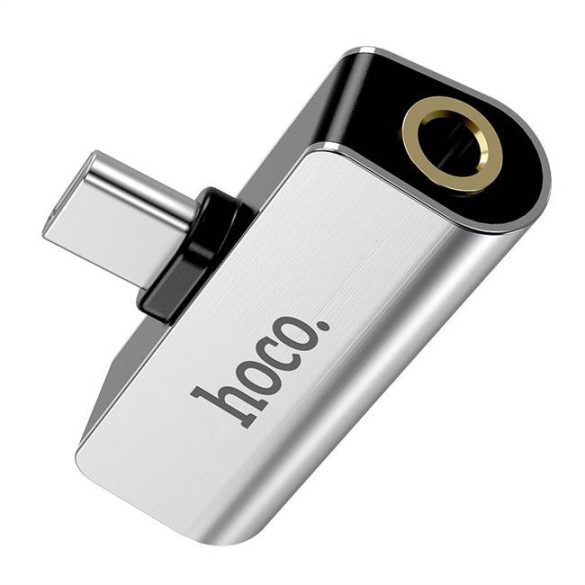 HOCO audio átalakító LS26 Type C - Jack 3,5mm + Type-c ezüst