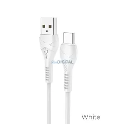   HOCO USB kábel Cool hálózati töltő adatkábel Type-c 1 méter fehér