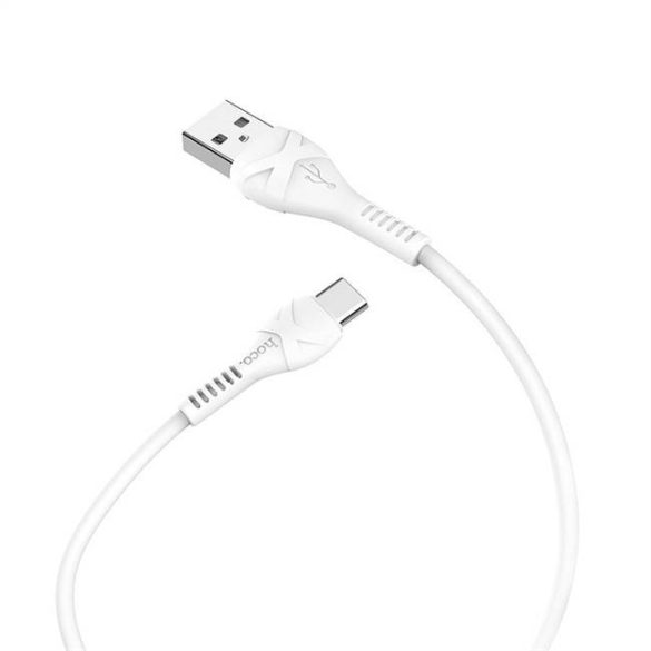 HOCO USB kábel Cool hálózati töltő adatkábel Type-c 1 méter fehér