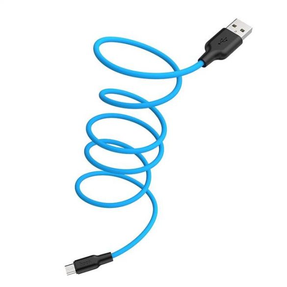 HOCO Plus Silicone charging data cable for Micro X21 1 meter black&blue