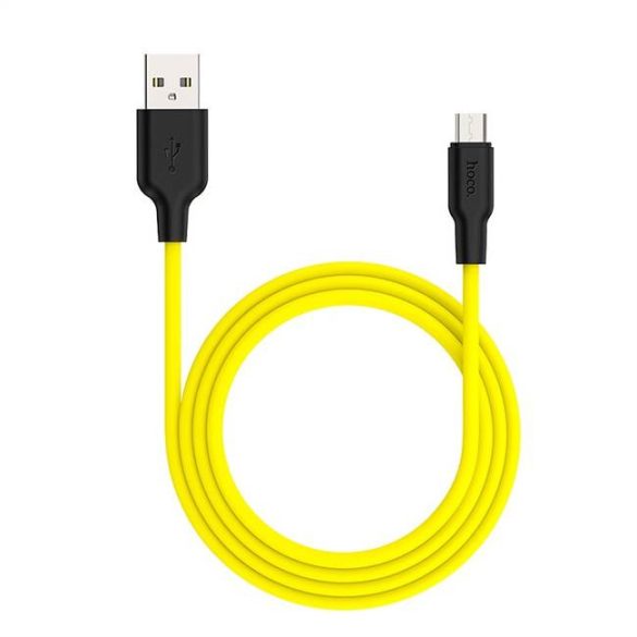 HOCO Plus Silicone charging data cable for Micro X21 1 meter black&yellow