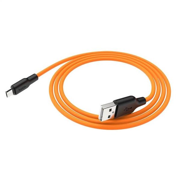 HOCO Plus Silicone charging data cable for Micro X21 1 meter black&orange