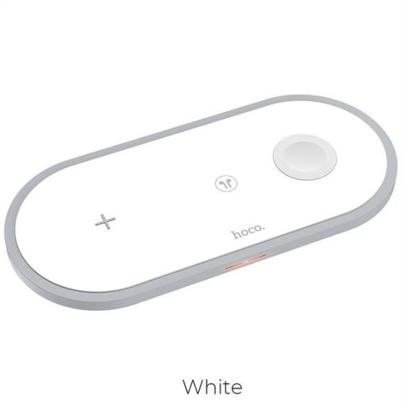 HOCO vezeték gyorstöltő HANDSOME 3 az 1-ben (mobil + karóra + headset) CW24 fehér