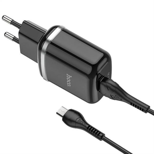 HOCO töltő USB 3A QC3.0 Gyors töltő speciális egy portja micro kábel N3 fekete