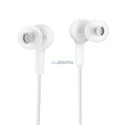   HOCO drót fülhallgató 3,5 mm-es jack mikrofonnal M78 fehér