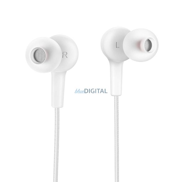 HOCO drót fülhallgató 3,5 mm-es jack mikrofonnal M78 fehér