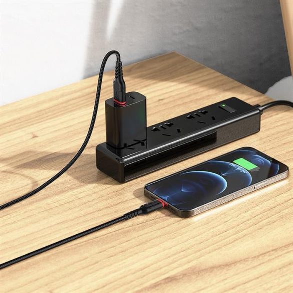 HOCO kábel USB Iphone lightning 8-pin 2,4a Victory x59 1 méter fekete