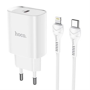 HOCO töltő type-c PD20W Gyors töltő Smart töltő kábellel iPhone lightning 8-pin N14 fehér