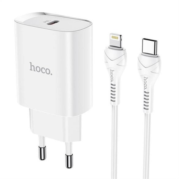 HOCO töltő type-c PD20W Gyors töltő Smart töltő kábellel iPhone lightning 8-pin N14 fehér