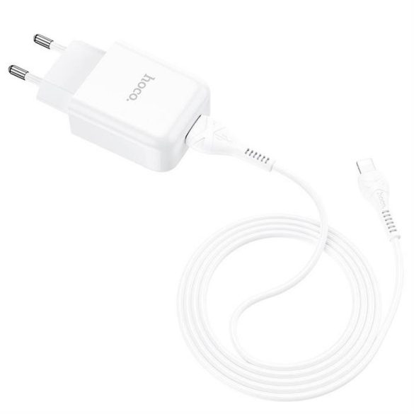 HOCO hálózati töltő USB + kábel lightning 8-pin 2A N2 Vigor White