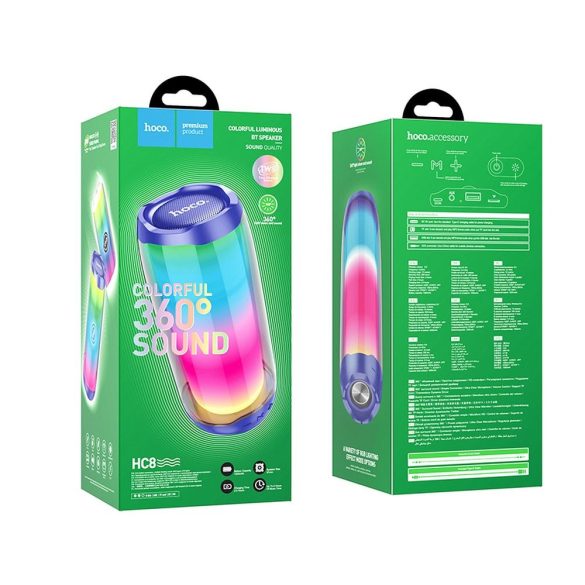 HOCO hangszóró bluetooth HC8 Pulzáló színes LED sport kék