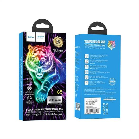 HOCO edzett üveg Teljes képernyő selyem képernyővédő HD (SET 10in1) - MULTIPACK Iphone 13 mini ( 5,4" ) G5