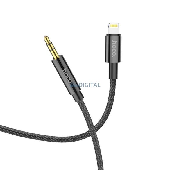 HOCO kábel AUX Audio Jack 3,5 mm-es csatlakozó 8 pólusú Lightninng UPA19 1m fekete