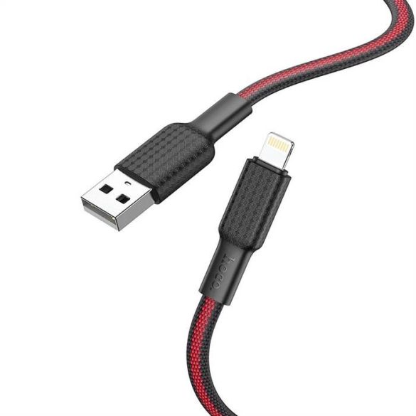 HOCO kábel usb-iPhone  lightning 8-PIN 2,4a Jaeger x69 1m fekete piros