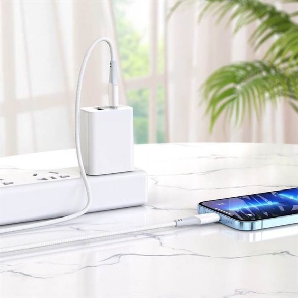 Hoco kábel type-c iPhone  lightning 8-pin áramellátás PD20W komp x70 1m fehér