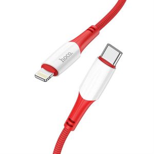 Hoco kábel type-c iPhone  lightning 8-pin Power Delivery PD20W komp x70 1m piros