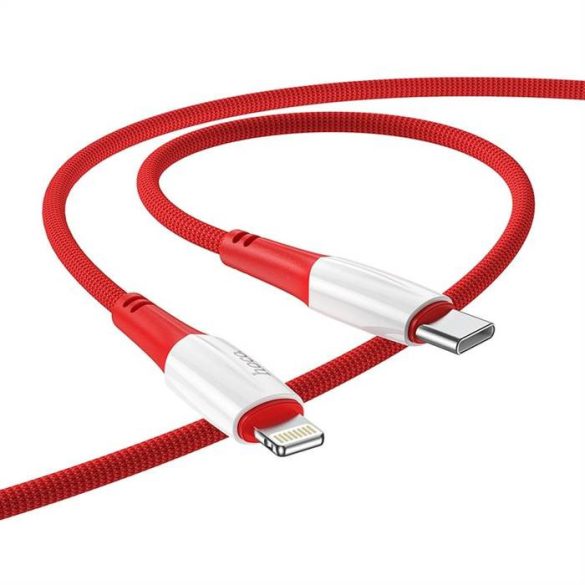 Hoco kábel type-c iPhone  lightning 8-pin Power Delivery PD20W komp x70 1m piros