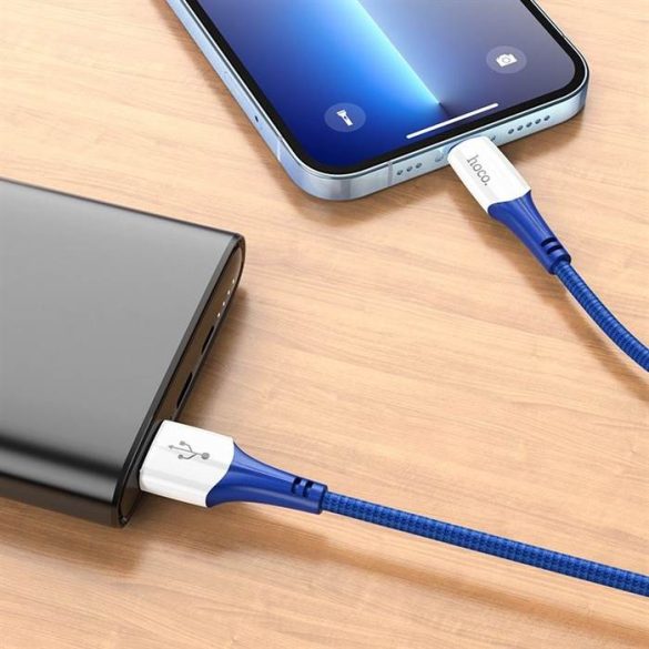 HOCO kábel USB Iphone  lightning 8-pin 2,4a komp x70 1m kék