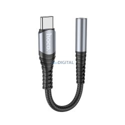   HOCO adapter AUX Jack 3,5 mm (női) USB C (férfi) LS33 fém szürke