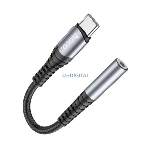 HOCO adapter AUX Jack 3,5 mm (női) USB C (férfi) LS33 fém szürke