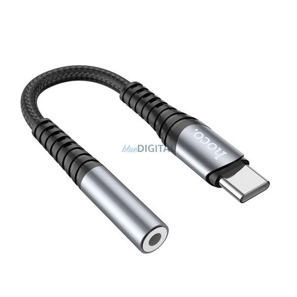 HOCO adapter AUX Jack 3,5 mm (női) USB C (férfi) LS33 fém szürke