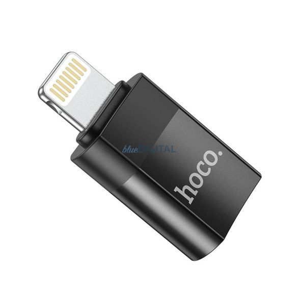 Hoco UA17 Lightning - USB-A adapter - fekete