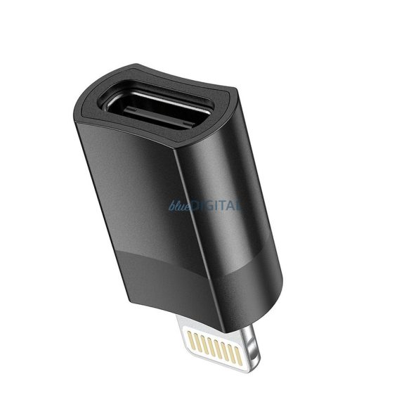 Hoco UA17 Lightning - USB-A adapter - fekete