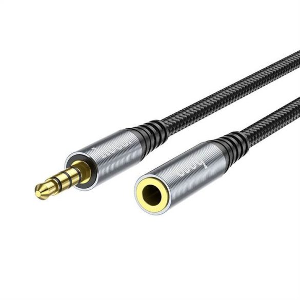 Hoco kábel 3,5 mm -es audio hosszabbító kábel apa - anya 2m fekete